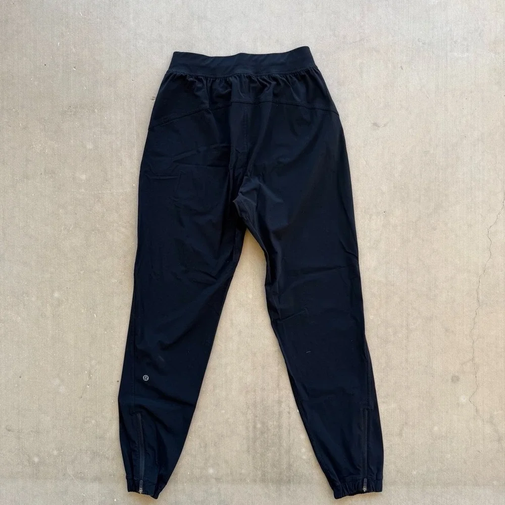 Lululemon Jogger Pants Womens 4 Black Stretch Woven Travel Athletic Ankle